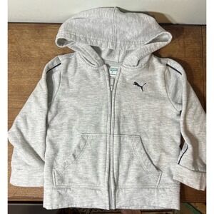 PUMA kids zip up jacket, grey simple warm child's clothes US2T
